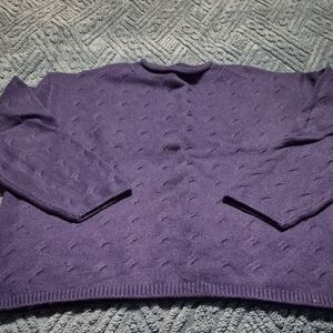 Banana Republic Cobalt Rollneck Cableknit Sweater Sz L